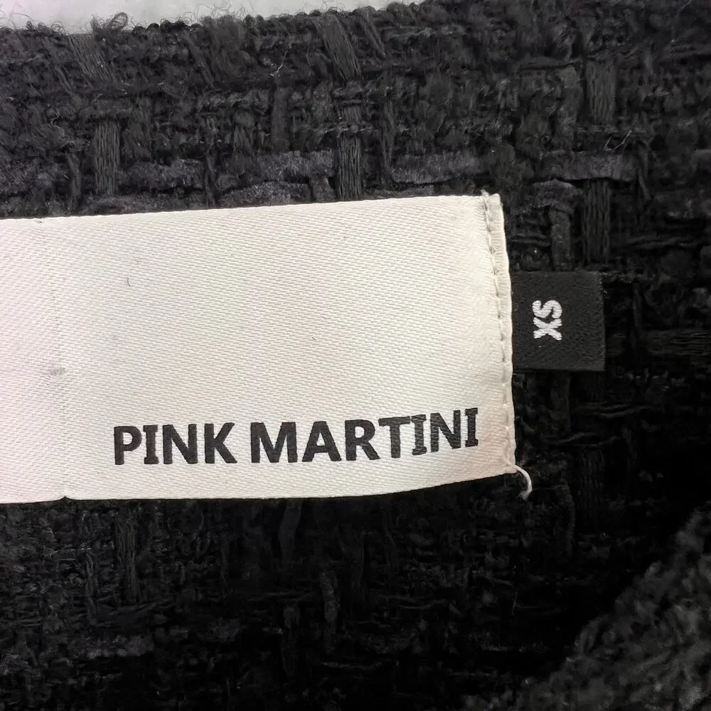 Pink Martini Women's Black Tweed Blazer Sz XS Preppy Capsule Contemporary Spring
